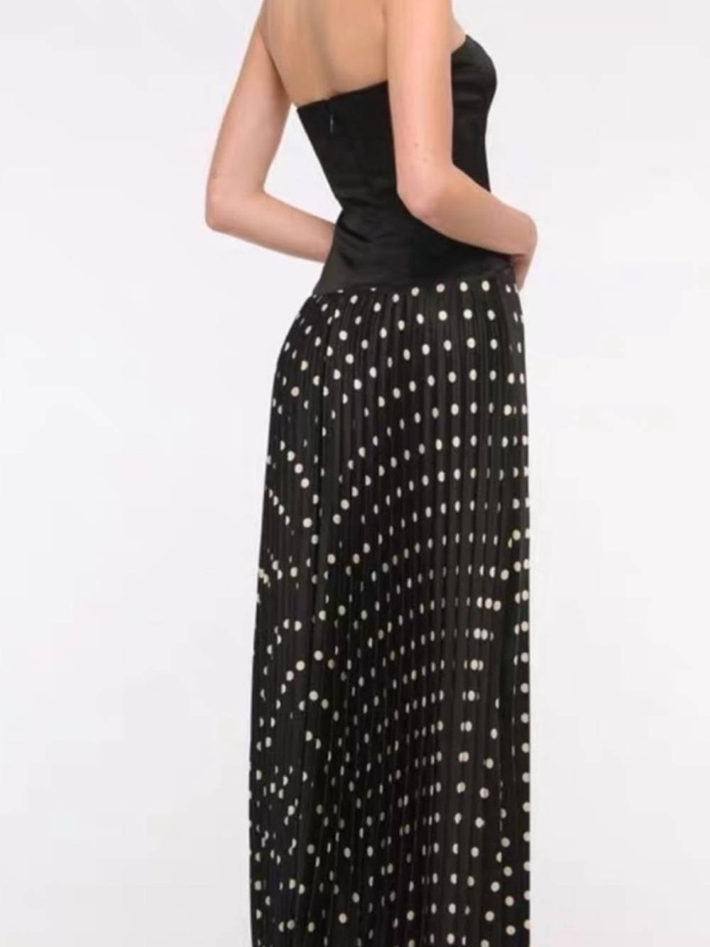 Abercrombie & Fitch Strapless Black Polka Dot Maxi Dress - Picture 4 of 6